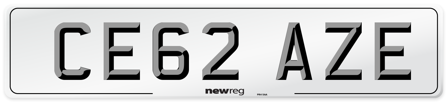 CE62 AZE Number Plate from New Reg